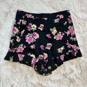 Nordstrom Rack High Waist Floral Ruffle Shorts NWT